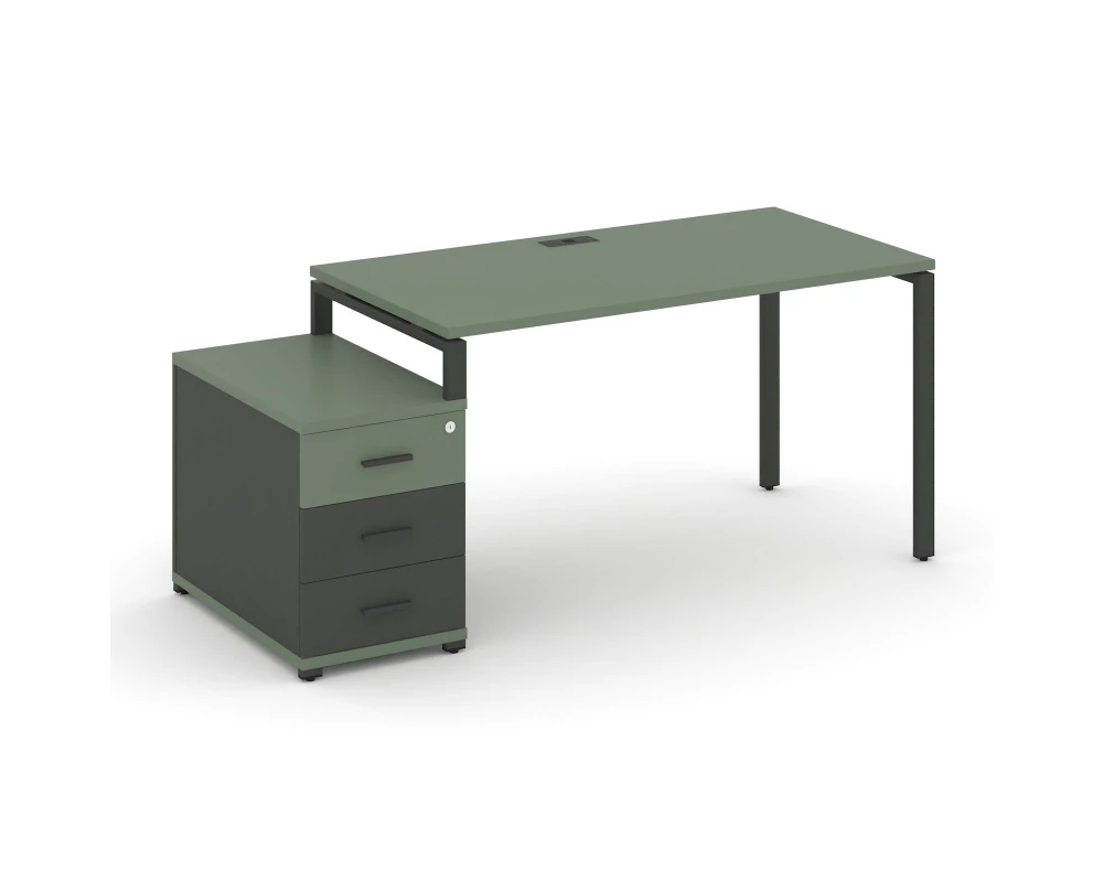 Стол письменный с 1 опорной тумбой CN.SP-304 W 1580/1946x720x750 Concept