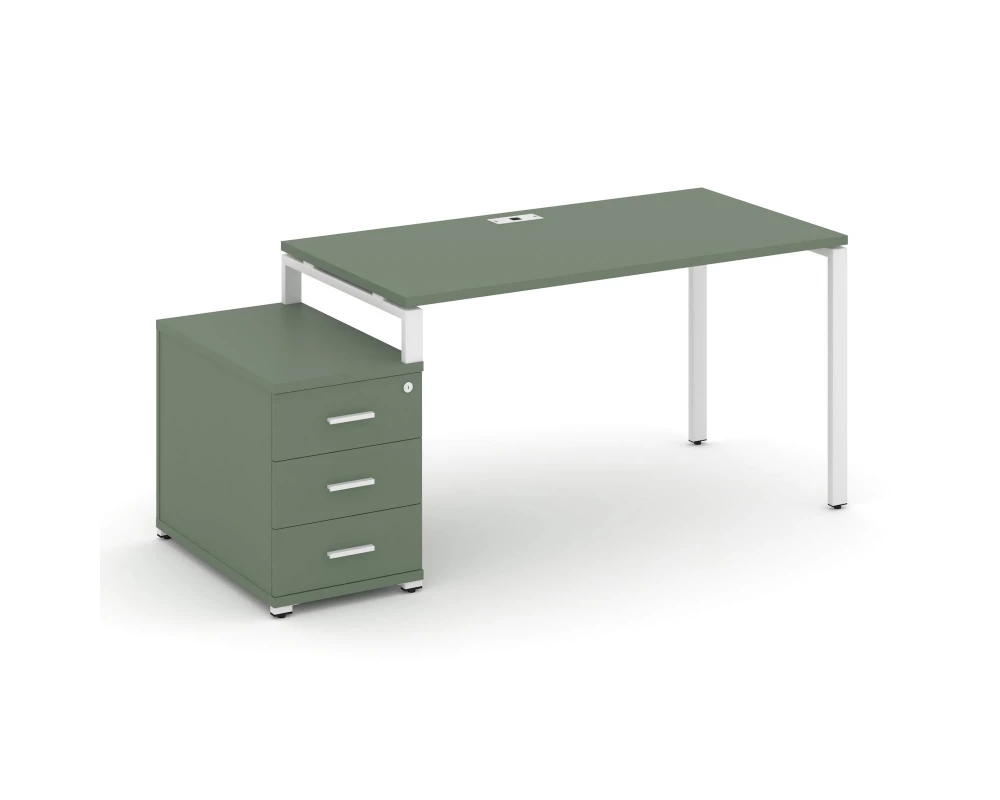 Стол письменный с 1 опорной тумбой CN.SP-304 W 1580/1946x720x750 Concept