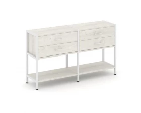 Двухсекционный стеллаж двухярусный с ящиками 1590х400х879 Shelf System images