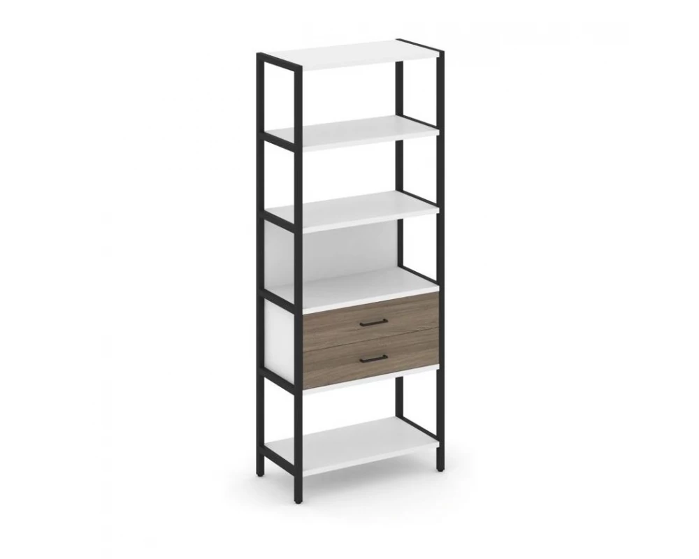 Односекционный стеллаж пятиярусный с ящиками 810х400х1980 Shelf System