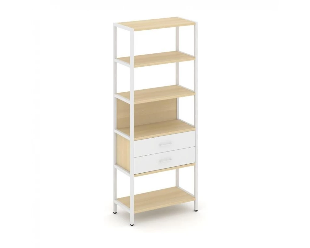 Односекционный стеллаж пятиярусный с ящиками 810х400х1980 Shelf System