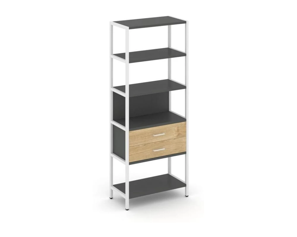 Односекционный стеллаж пятиярусный с ящиками 810х400х1980 Shelf System