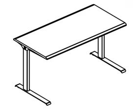 Стол 80 рабочий на металлокаркасе МL 2 скоса Alta ML images